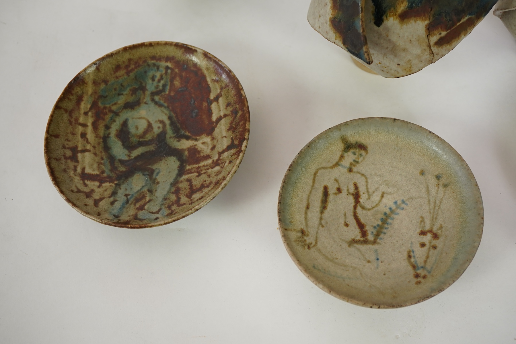 Eric James Mellon (1925-2014): A small group of elm ash glazed studio pottery